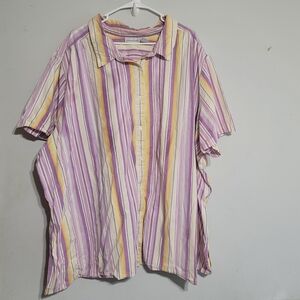 Womens Top Sz 5X Lavender Striped ‎ Plus Size Button Up Blouse  Chelsea Studio